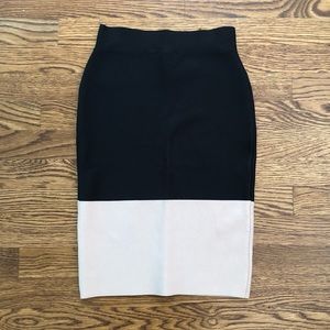 NWOT BCBGMaxAzria Scarlett Power Skirt Black&Taupe